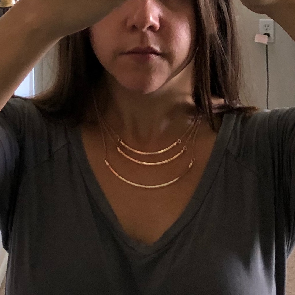 Charming Charlie Rose Gold Triple Layer Necklace